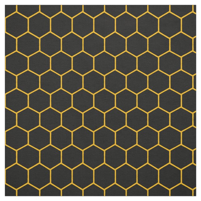 Simple and elegant honeycomb pattern black yellow fabric (Swatch)