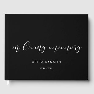 Simple and elegant In loving memory funeral Guest Book