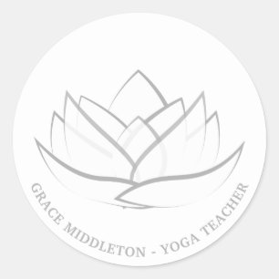 Simple and Elegant Lotus Flower Custom Classic Round Sticker