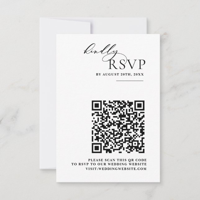 Simple And Elegant Minimalist Chic RSVP Card (Front)