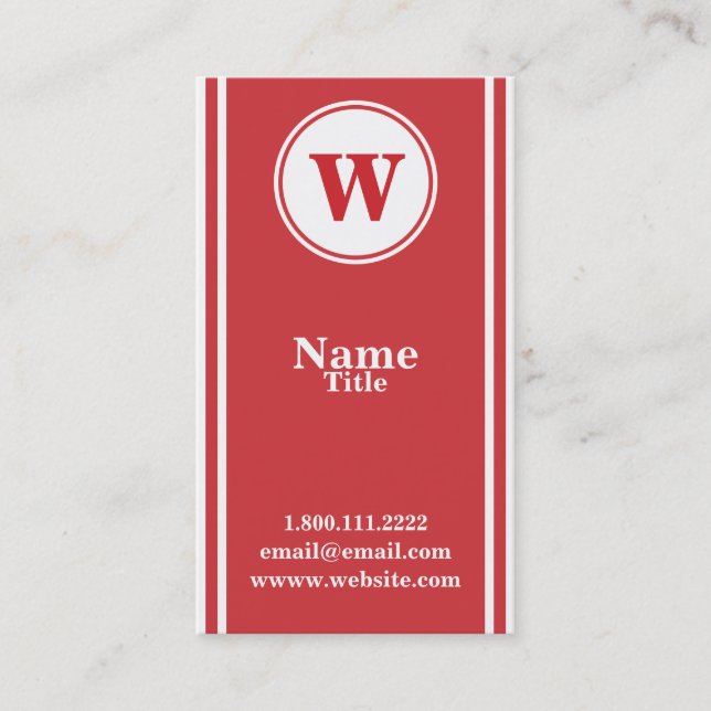 Simple and Elegant Monogram Business Card (Front)
