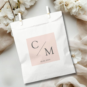 Simple and elegant monogram  favour bag