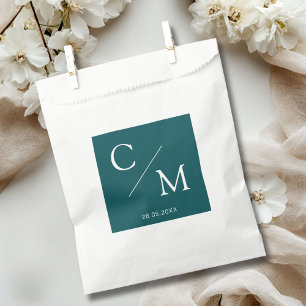 Simple and elegant monogram  favour bag