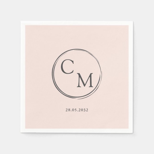 Simple and elegant monogram Serviette Napkin (Front)