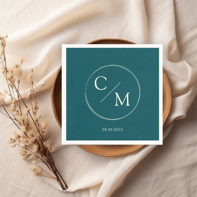 Simple and elegant monogram Serviette Napkins (Creator Uploaded)