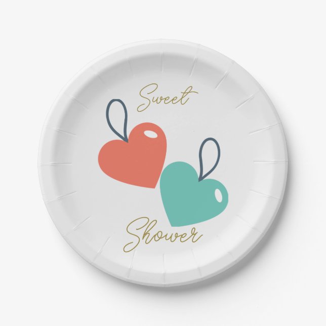 Simple and Elegant Paper Plates for Baby Showers (Front)