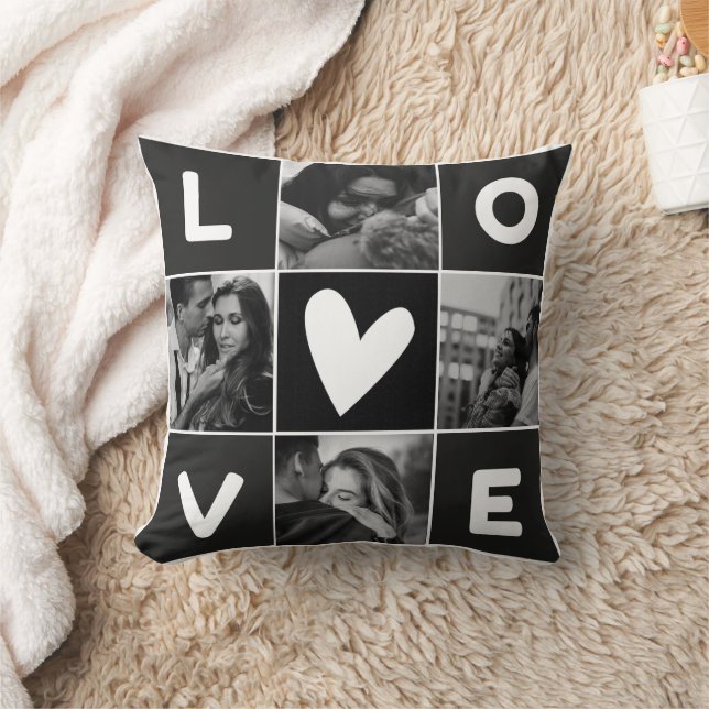 Simple and elegant photo collage throw pillow (Blanket)