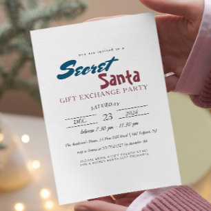 Simple and Elegant Secret Santa Christmas Party Invitation