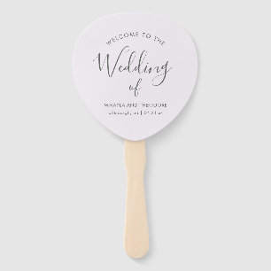 Simple and Elegant Soft Purple Wedding Program Fan