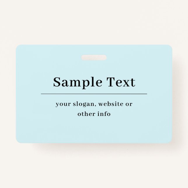 Simple and Elegant Text Template | Light Blue Badge (Front)