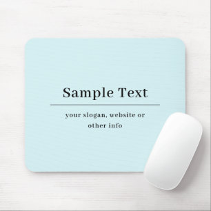 Simple and Elegant Text Template Light Blue Mouse Pad