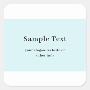 Simple and Elegant Text Template   Light Blue Square Sticker