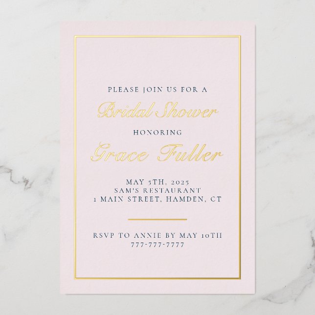 Simple and Elegant Typography Foil Invitation (Front)