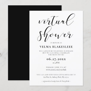 Simple and elegant Virtual shower Invitation