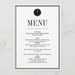 Simple and Elegant Wedding Menu Card<br><div class="desc">Personalize the custom text above. You can find additional coordinating items in our "Simple and Elegant Wedding" collection.</div>