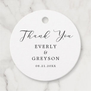 Simple and Elegant Wedding Thank You Favour Tags