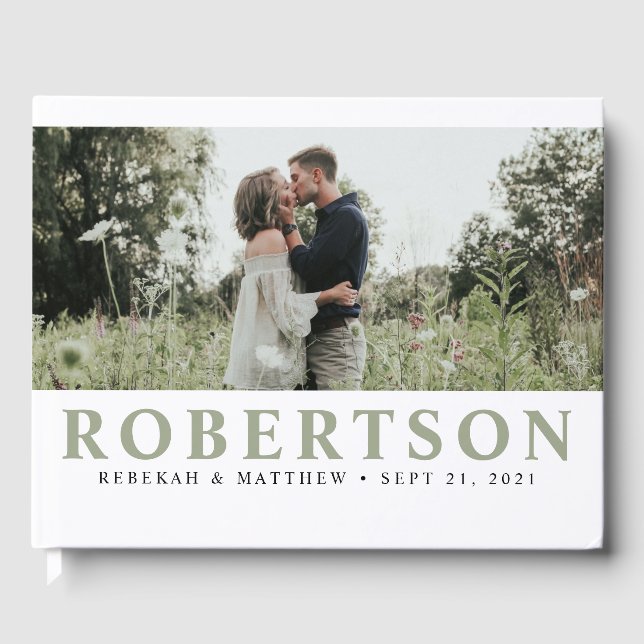 Simple and Elegant White | Photo Guest book (Front)