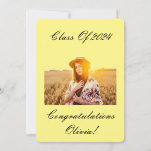 simple and elegant yellow graduation card