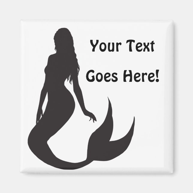 Simple and Fun Mermaid Silhouette Magnet (Front)