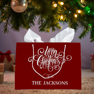 Simple and fun personalized Christmas Large Gift Bag