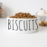 Simple and Funny Biscuits Personalized Dog Bowl<br><div class="desc">Simple and humourous minimalist handwritten typography design personalized with the word "BISCUITS" or any other custom text you desire. Pair it with our "GRAVY" bowl to make a "Biscuits & Gravy" dog bowl set. Click on "Personalize" or "Customize It" to change fonts and colours and add your own text and...</div>