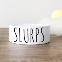 Simple and Funny Slurps Personalized Dog Food Bowl