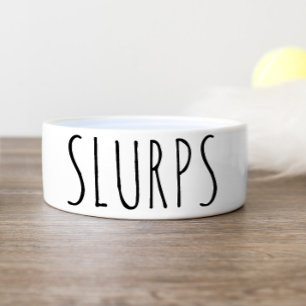 Simple and Funny Slurps Personalized Dog Food Bowl