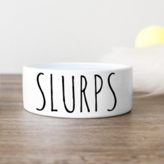 Simple and Funny Slurps Personalized Dog Food Bowl