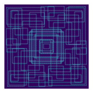 Simple and geometric blue design poster