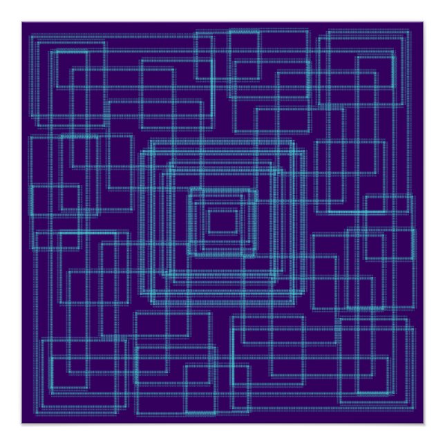 Simple and geometric blue design poster (Front)