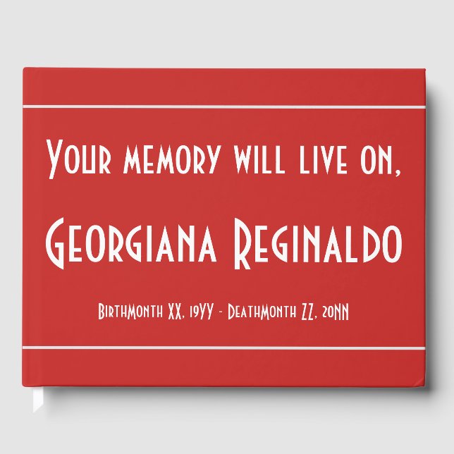 Simple and Interesting Funeral/Memorial Guestbook (Front)