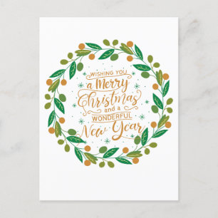 Simple and Merry Christmas  Postcard