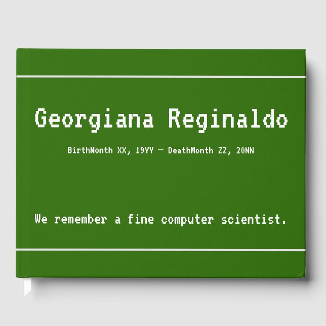 Simple and Minimal Comp Sci Condolences Guestbook (Front)