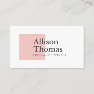 Simple and Minimal Pink Square Modern Business Card