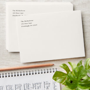 Simple and Minimal Return Address Blush Envelope