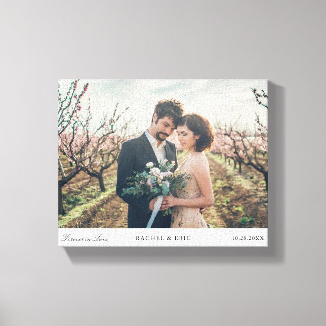 Simple and minimalist Forever in Love Photo Canvas Print (Front)