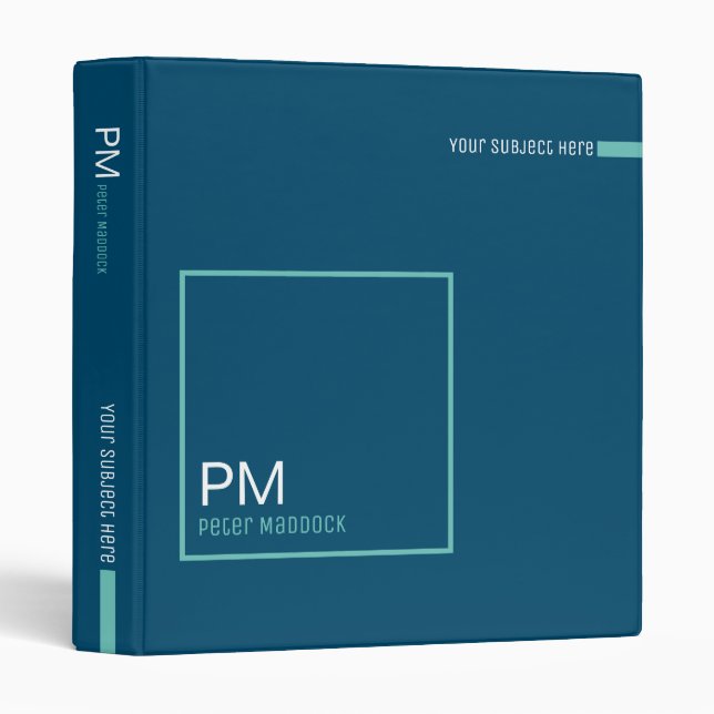 Simple and Minimalist Modern Blue Binder (Front/Spine)