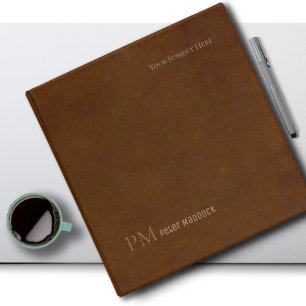 simple and modern aged brown binder with name