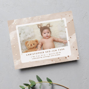 Simple and Modern Birth Announcement with Stars