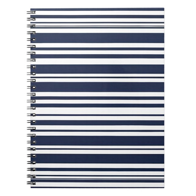 Simple and Modern Blue Striped Notebook (Front)