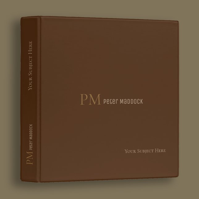 Simple and Modern Brown Binder with Name (Creator Uploaded)