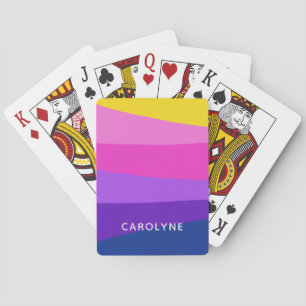 Simple and Modern Colourful Wavy Design Custom Nam Playing Cards