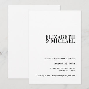 Simple and modern contemporary wedding invitation
