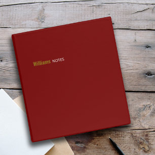 Simple and Modern dark red Binder for Notes