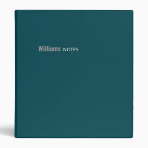 Simple and Modern Dark Teal Blue Binder for Notes