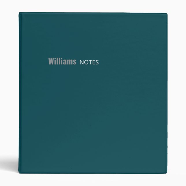 Simple and Modern Dark Teal Blue Binder for Notes (Front)