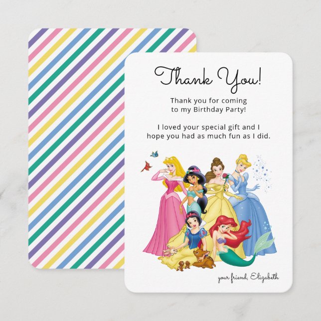 Simple and Modern Disney Princess Birthday Invitation (Front/Back)
