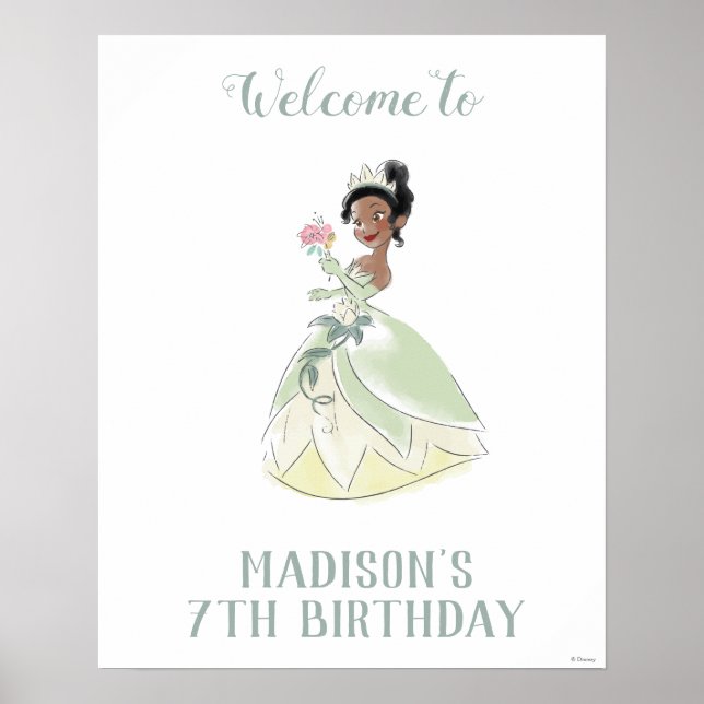 Simple and Modern Disney Princess Birthday Welcome Poster (Front)