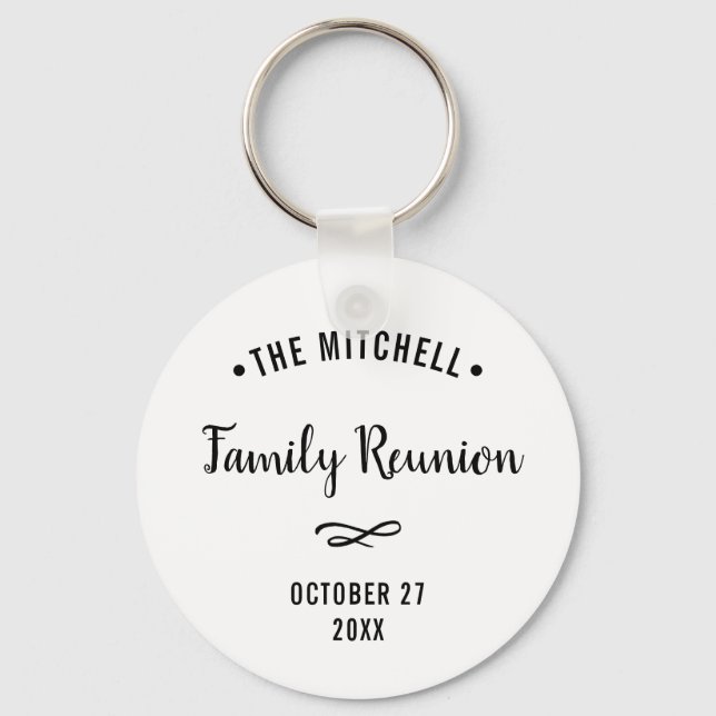 Simple and Modern Family Reunion Keepsake Keychain (Front)