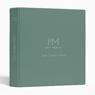 Simple and modern grayish teal binder with name